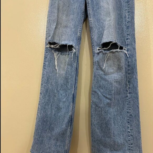 Zara Distressed Wide Leg Jeans - Picture 2 of 7